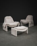 Saporiti P60 Lounge Chairs and Ottoman | Vittorio Introini, İtalya, 1970’ler - Görsel 2