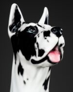 "Harlequin Great Dane" Porselen Heykel, İtalya, 1980'ler - Görsel 4