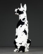 "Harlequin Great Dane" Porselen Heykel, İtalya, 1980'ler - Görsel 5