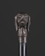 Tazı Başlı Bronz Baston - Görsel 4