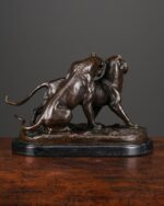 Bronz Çift Aslan Heykeli - Görsel 6