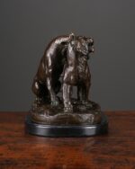 Bronz Çift Aslan Heykeli - Görsel 3