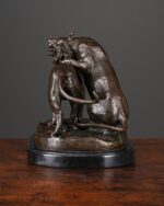 Bronz Çift Aslan Heykeli - Görsel 5