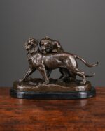 Bronz Çift Aslan Heykeli