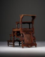 Barok Oymalı Antika Merdiven Koltuk - Görsel 9