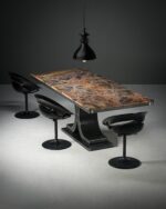 Rainforest Brown Mermer Tablalı Büyük Masa