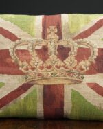 Union Jack Desenli Yeşil Yastık - Görsel 3