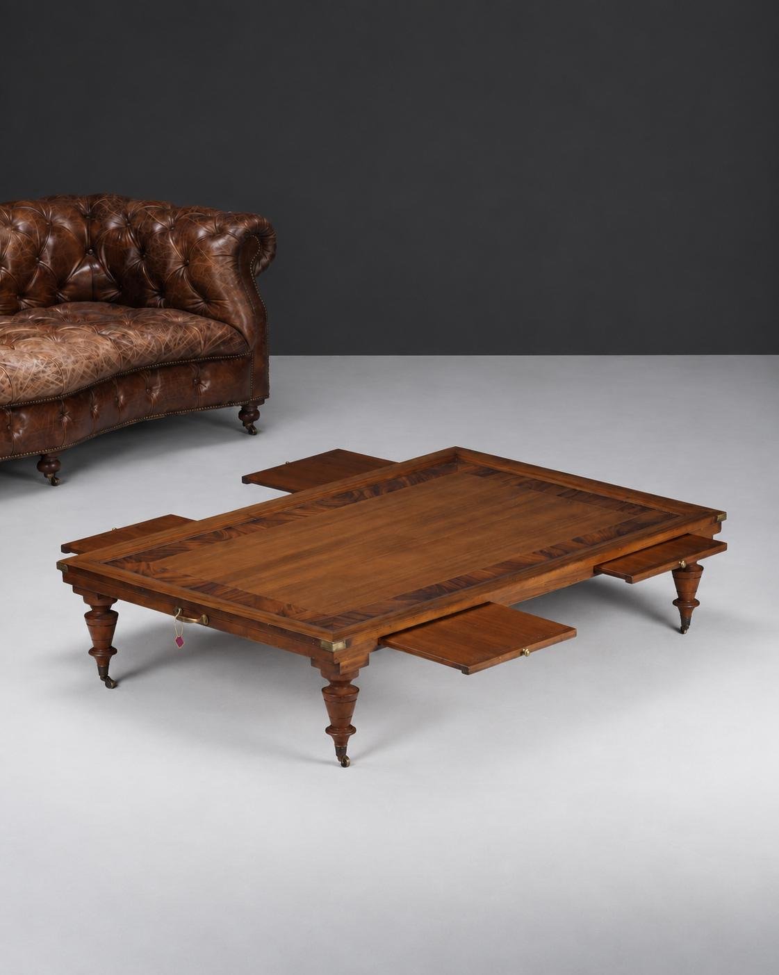 2026/09/1000338646.jpg Fransız Directoire Stilinde Kakma Maun Orta Sehpa, 1970’ler - Görsel 1