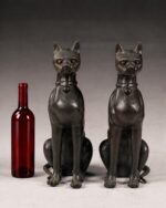 Bronz Bastet Heykelleri - Çift - Görsel 10
