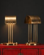Art Deco Pirinç Lambalar - Çift - Görsel 4